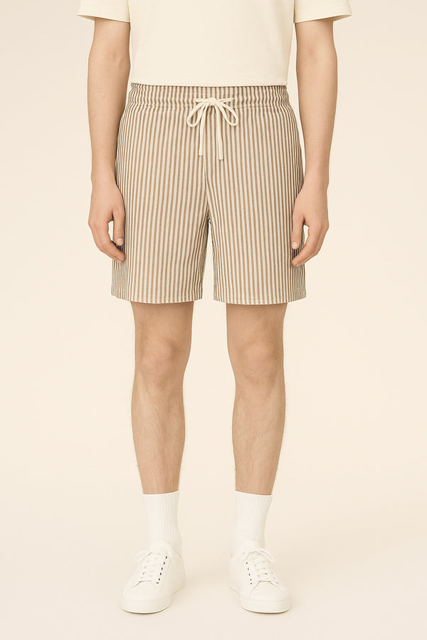 Short rayas blanco y café