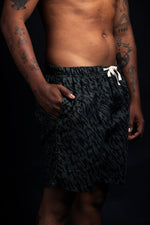 Short verde oliva print negro