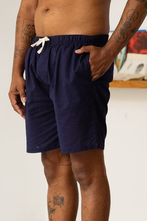 Short lino azul