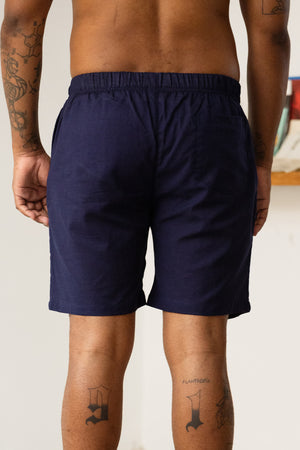 Short lino azul