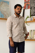 Short lino azul