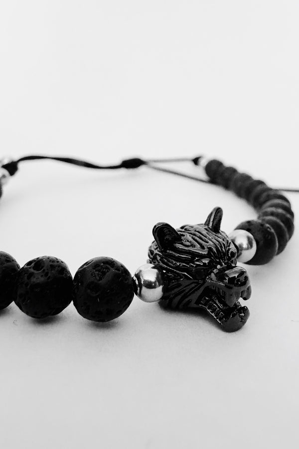 Manilla piedra volcánica lobo negro